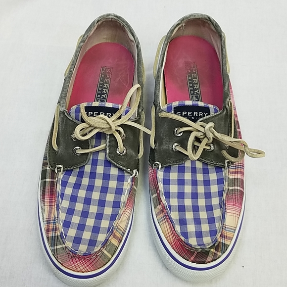 plaid sperrys